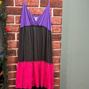 DKNY Colorblock Dress - Purple, Black, Pink